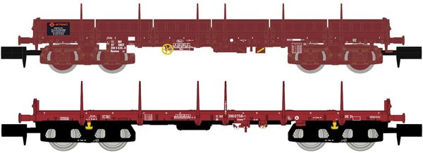 Kato HobbyTrain Lemke H23883 - 2 pcs. Set of stake wagons Rmms / Remms Ermewa